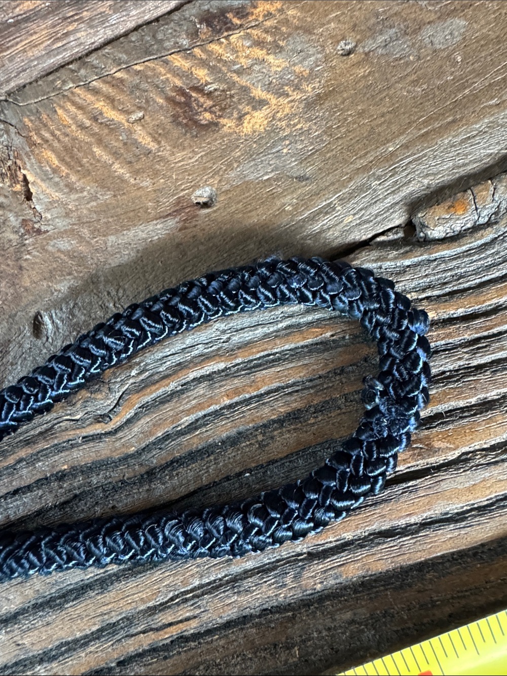 80’s-90’s fashion belt hammered circles blue macrame stretch 29-35” - Picture 7 of 7